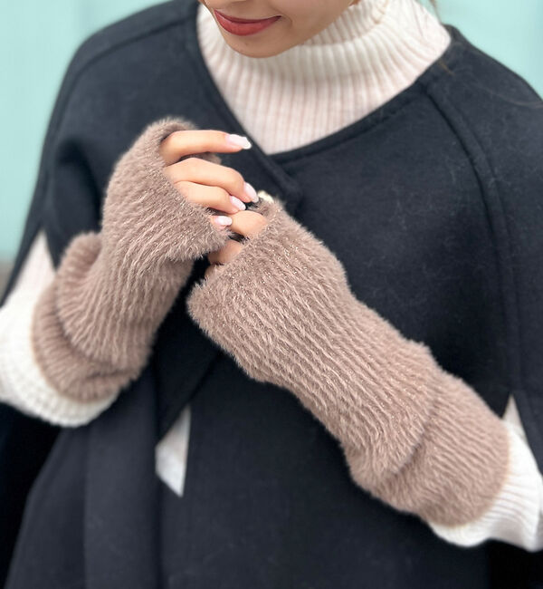 Rouge vif「【一部店舗限定】ラメニットアームウォーマー」|手袋|モカ