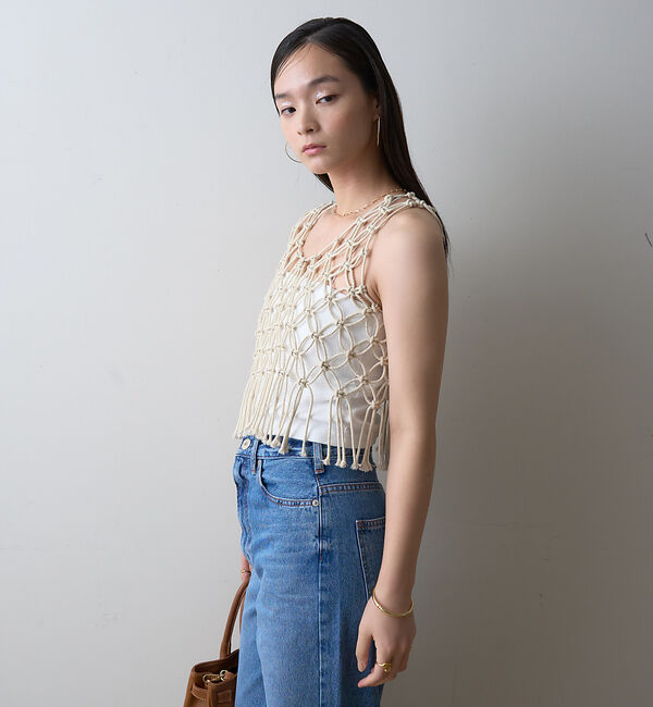 Rouge vif「【一部店舗限定】マクラメニットベスト」|ベスト・ジレ|