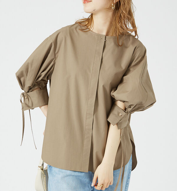 Rouge vif「スラッシュカフス・パフ袖ブラウス」|シャツ・ブラウス|モカ