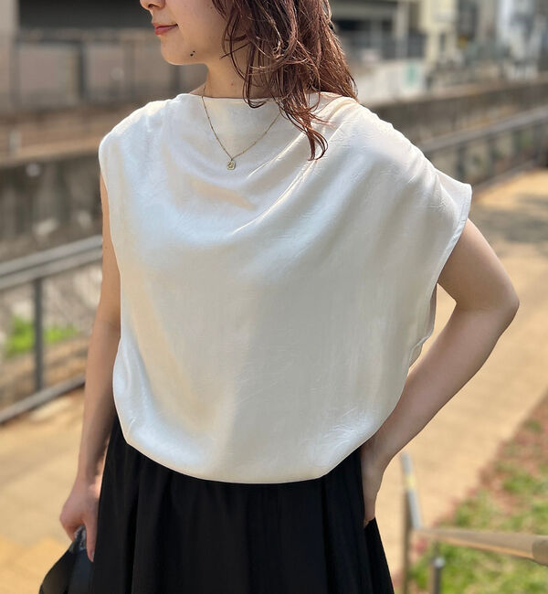 Rouge vif「【一部店舗限定】アシメドレープブラウス」|シャツ・ブラウス|オフホワイト