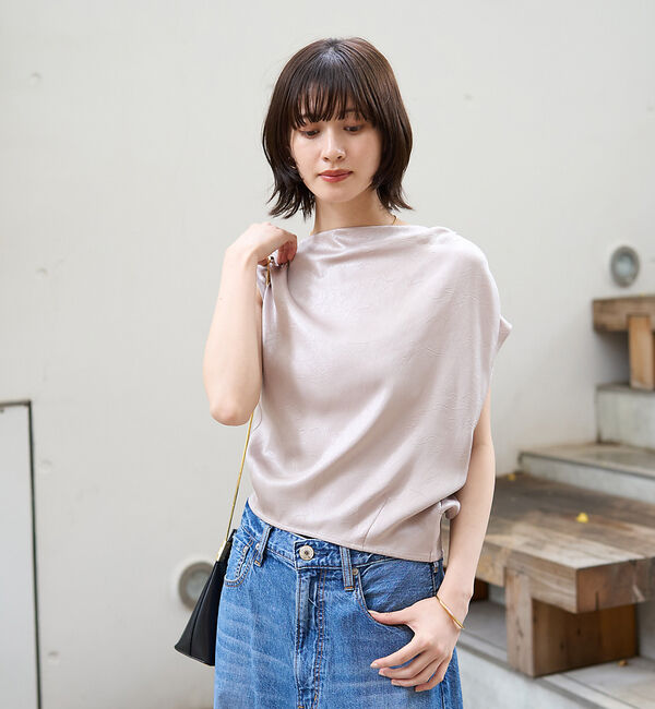 Rouge vif「【一部店舗限定】アシメドレープブラウス」|シャツ・ブラウス|