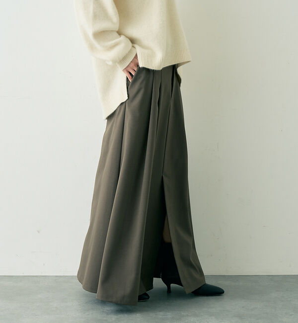 Rouge vif「【人気追加】 タックフレアマキシスカート」|スカート|