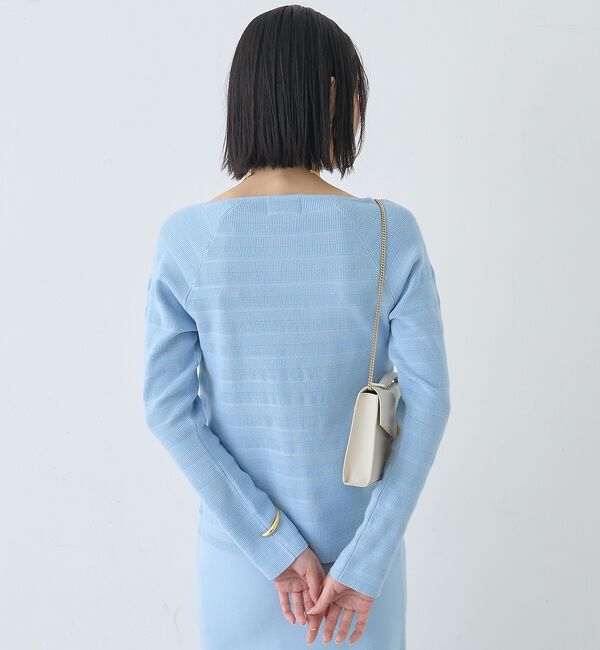 Rouge vif「【セットアップ対応】スクエアネックボーダー柄ニットカーディガン/プルオーバー」|カーディガン|