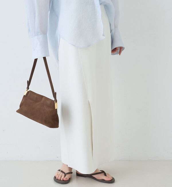 Rouge vif「【セットアップ対応】ミラノリブニットスリットラップスカート」|スカート|