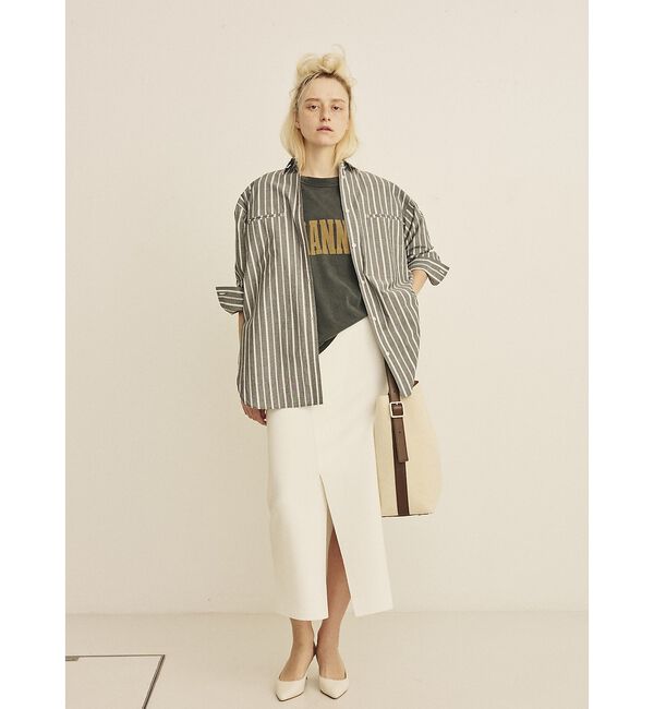 Rouge vif「【セットアップ対応】ミラノリブニットスリットラップスカート」|スカート|