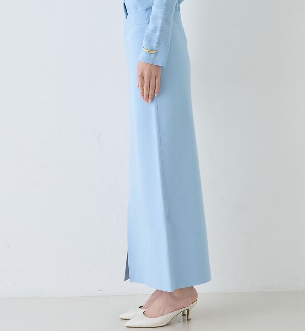 Rouge vif「【セットアップ対応】ミラノリブニットスリットラップスカート」|スカート|