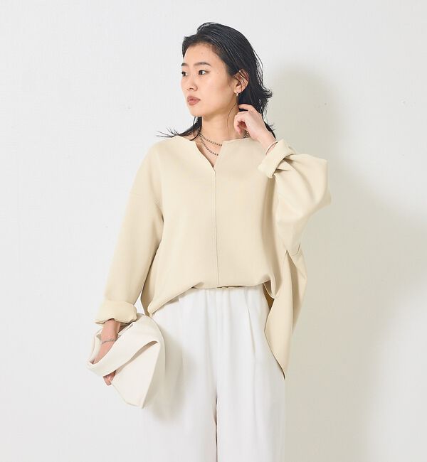 Rouge vif「ダブルフェイスプルオーバーブラウス」|シャツ・ブラウス|