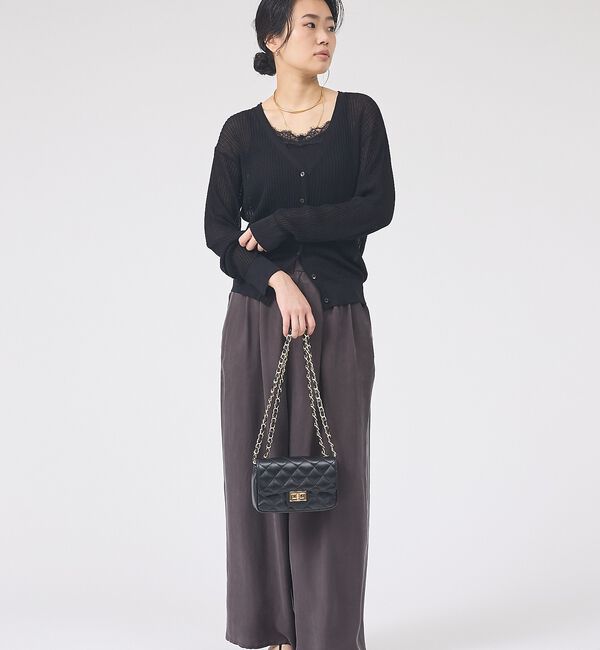 Rouge vif「【一部店舗限定】レースキャミ付きニットアンサンブル/カーディガン/レーストップス」|カーディガン|