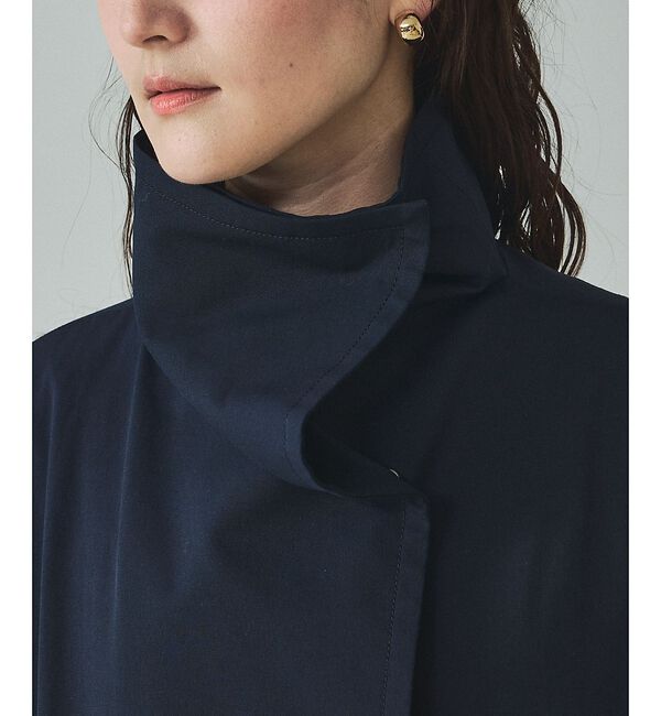 qualite「ネイビー数点入荷！在庫あるのみ！【大人のスプリングコート】オーバースタンドコート」|トレンチコート|