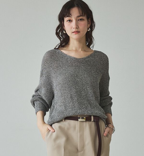 qualite「ミックスカラードライコットンニット」|ニット・セーター|