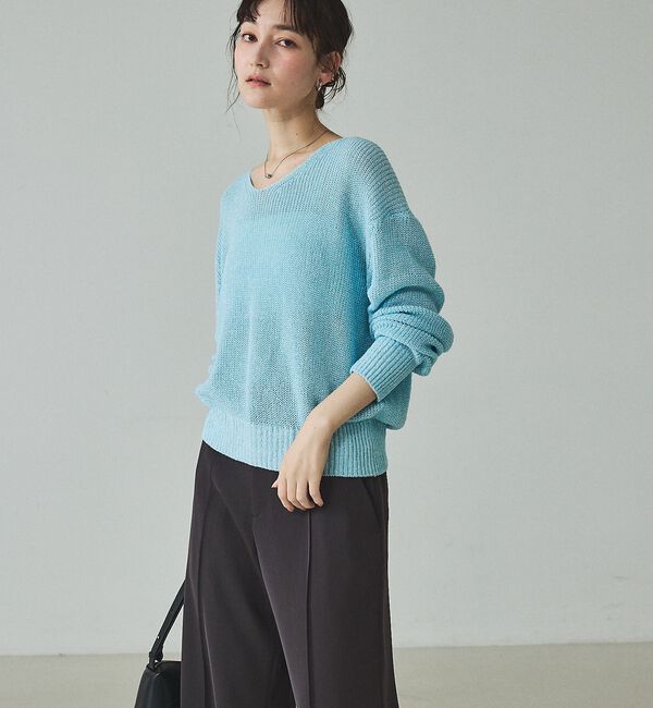 qualite「ミックスカラードライコットンニット」|ニット・セーター|
