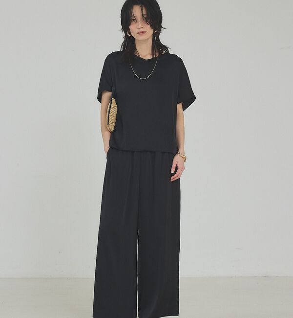 qualite「【接触冷感＆吸水速乾】クールサテンブラウス/セットアップ対応」|シャツ・ブラウス|