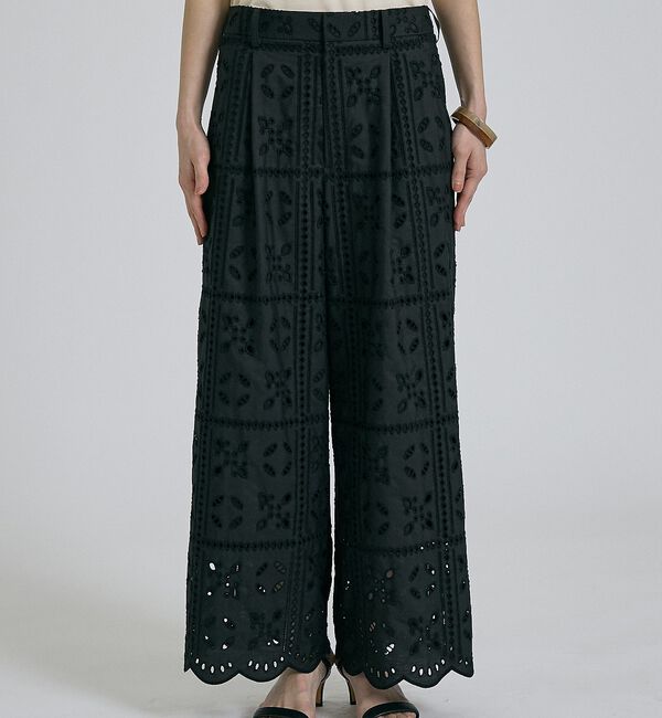 qualite「【セットアップ対応】エンブロイダリーワイドパンツ【予約】」|その他|