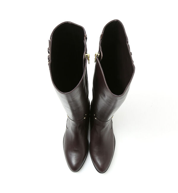 AU BANNISTER「【スノーソール】切り替えフラットロングブーツ」|ショートブーツ|