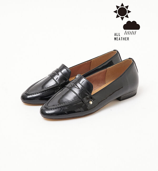 AU BANNISTER「【晴雨兼用】生活防水ローファー」|レインシューズ|ブラック