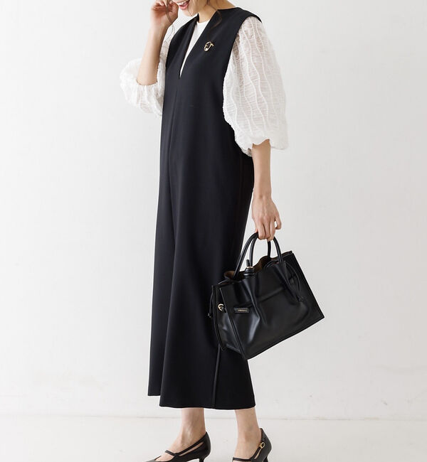 abahouse mavie「【大人のいちまんワンピ】ダブルクロスジャンパーワンピ」|ジャンパースカート|