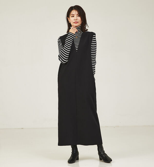 abahouse mavie「【大人のいちまんワンピ】ダブルクロスジャンパーワンピ」|ジャンパースカート|