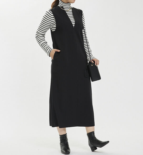 abahouse mavie「【大人のいちまんワンピ】ダブルクロスジャンパーワンピ」|ジャンパースカート|