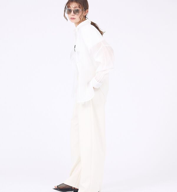 abahouse mavie「【やわらかに透ける】シアーストライプシャツ」|シャツ・ブラウス|