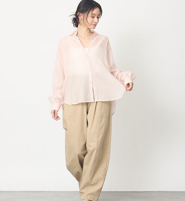 abahouse mavie「【やわらかに透ける】シアーストライプシャツ」|シャツ・ブラウス|