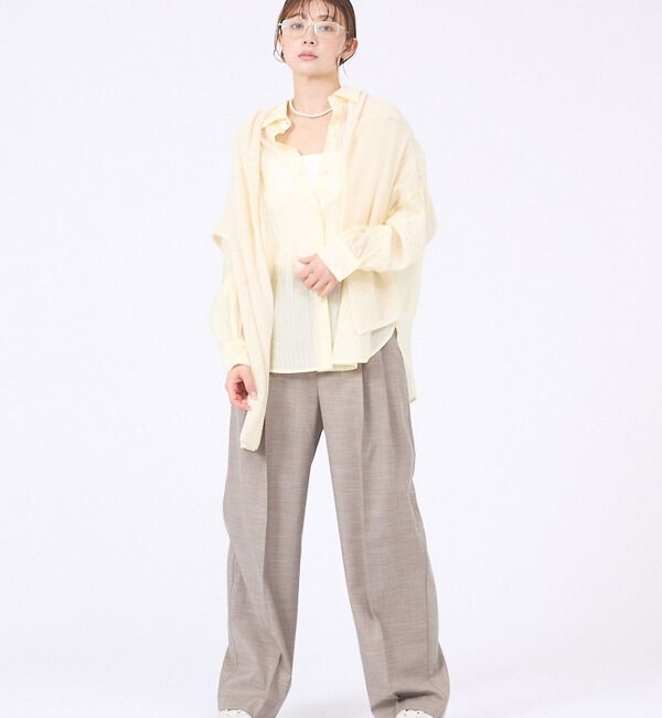 abahouse mavie「【やわらかに透ける】シアーストライプシャツ」|シャツ・ブラウス|