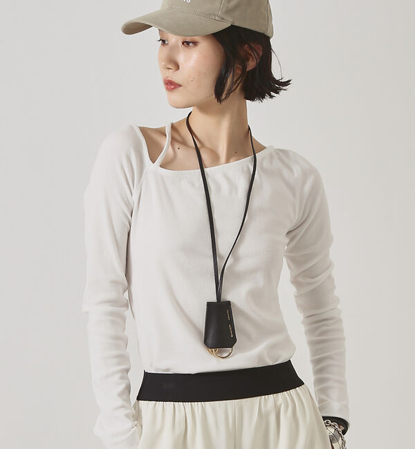 The Store by C' 「【COCUCA】リブアシメジャージー」|Tシャツ・カットソー|ホワイト