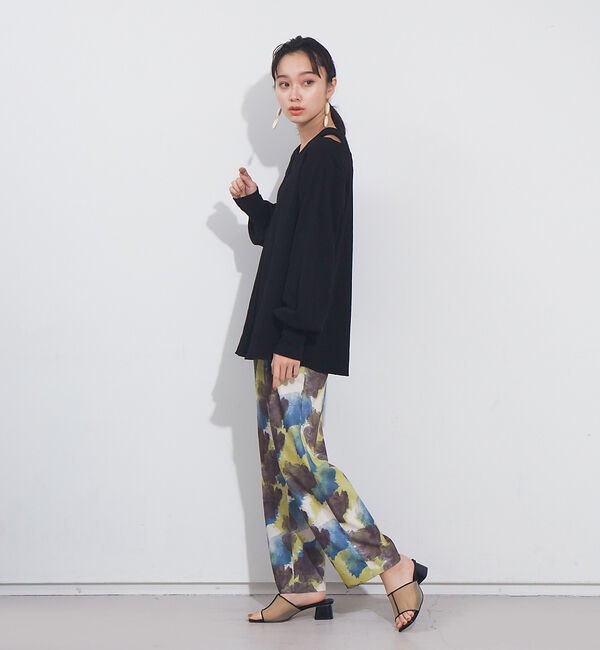 NOMINE「後ろゴムハイウエストタックパンツ」|スラックス|