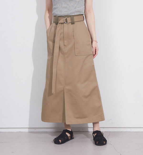 NOMINE「【Dickiesコラボ 別注】ウエスト配色 ベルトチノロングスカート」|スカート|