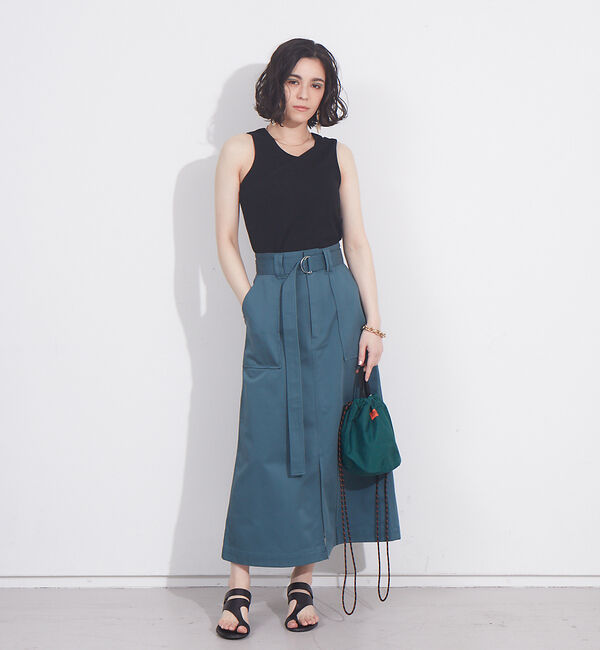 NOMINE「【Dickiesコラボ 別注】ウエスト配色 ベルトチノロングスカート」|スカート|