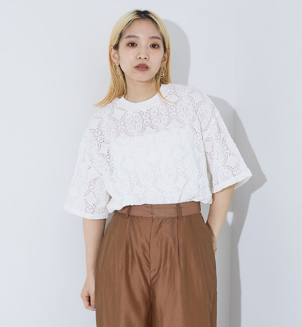 NOMINE「レースTシャツ」|Tシャツ・カットソー|ホワイト系その他1