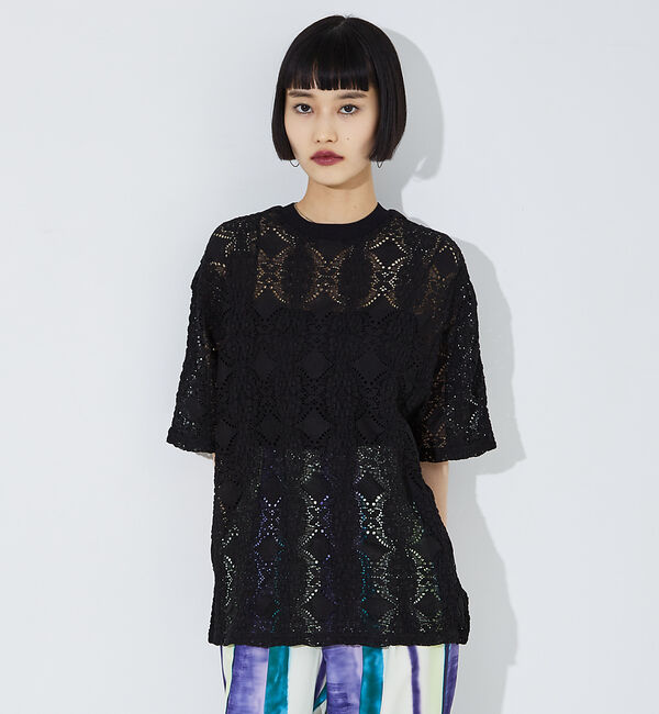 NOMINE「レースTシャツ」|Tシャツ・カットソー|ブラック系その他1
