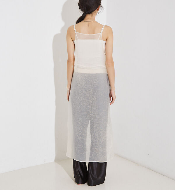 NOMINE「【前後着用可】無地 2WAY シアー キャミソール  ワンピース」|ワンピース|