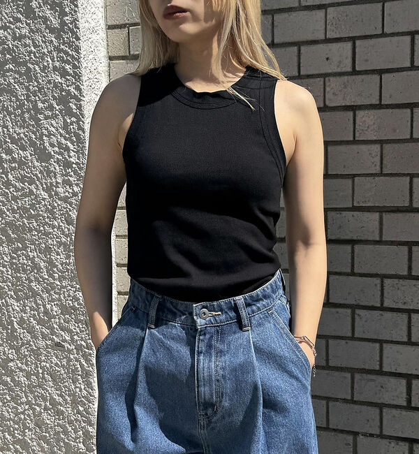 NOMINE「カップイン テレコ タンクトップ」|キャミソール|