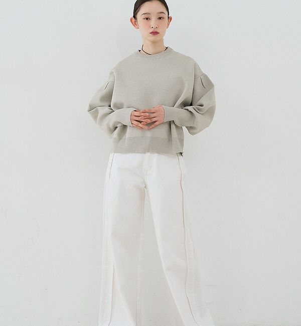 NOMINE「サイドライン ワイド デニムパンツ」|デニム|