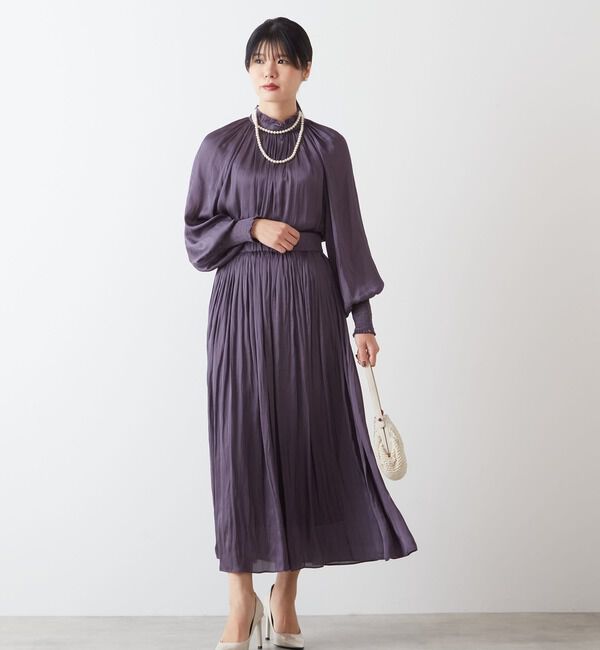 TIARA「《定番》ヴィンテージサテンギャザースカート」|スカート|