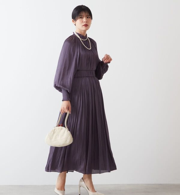 TIARA「《定番》ヴィンテージサテン2WAYフリルネックブラウス」|シャツ・ブラウス|