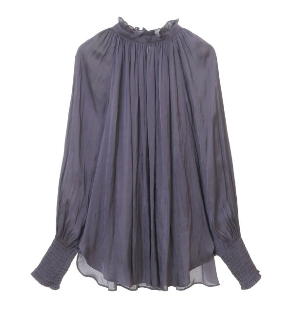 TIARA「《定番》ヴィンテージサテン2WAYフリルネックブラウス」|シャツ・ブラウス|