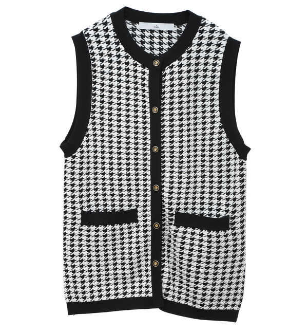 TIARA「ジャカード柄ベスト」|ベスト・ジレ|千鳥柄