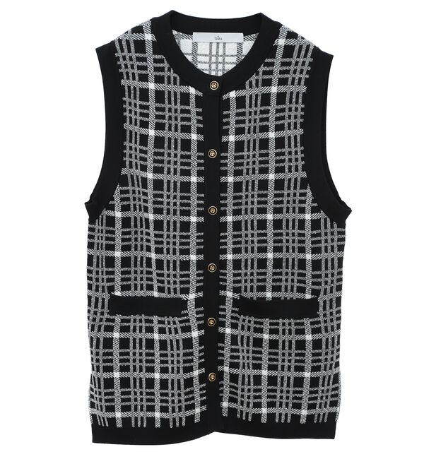 TIARA「ジャカード柄ベスト」|ベスト・ジレ|