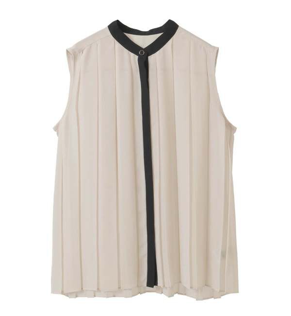 TIARA「バイカラープリーツトップス」|シャツ・ブラウス|