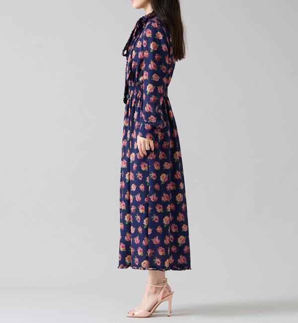 TIARA「オールドローズプリントボウリボン付きワンピース」|ワンピース|