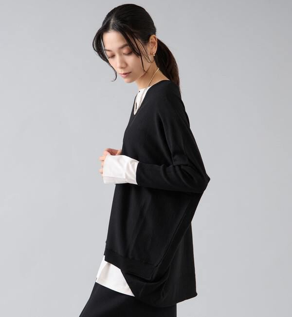 Liesse「【定番】前後V袖リブオーバーニット」|ニット・セーター|