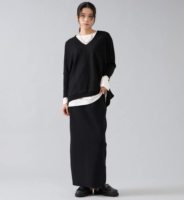 Liesse「【定番】前後V袖リブオーバーニット」|ニット・セーター|