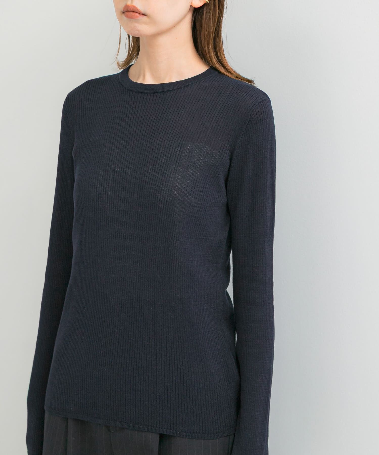 URBAN RESEARCH ROSSO「シルク混リブデザインニット」|ニット・セーター|