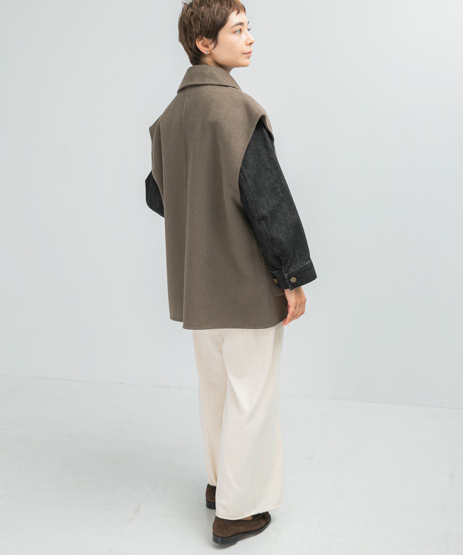 URBAN RESEARCH ROSSO「『一部別注カラー』YENN　DOUBLE FACE VEST JACKET」|ノーカラーコート|