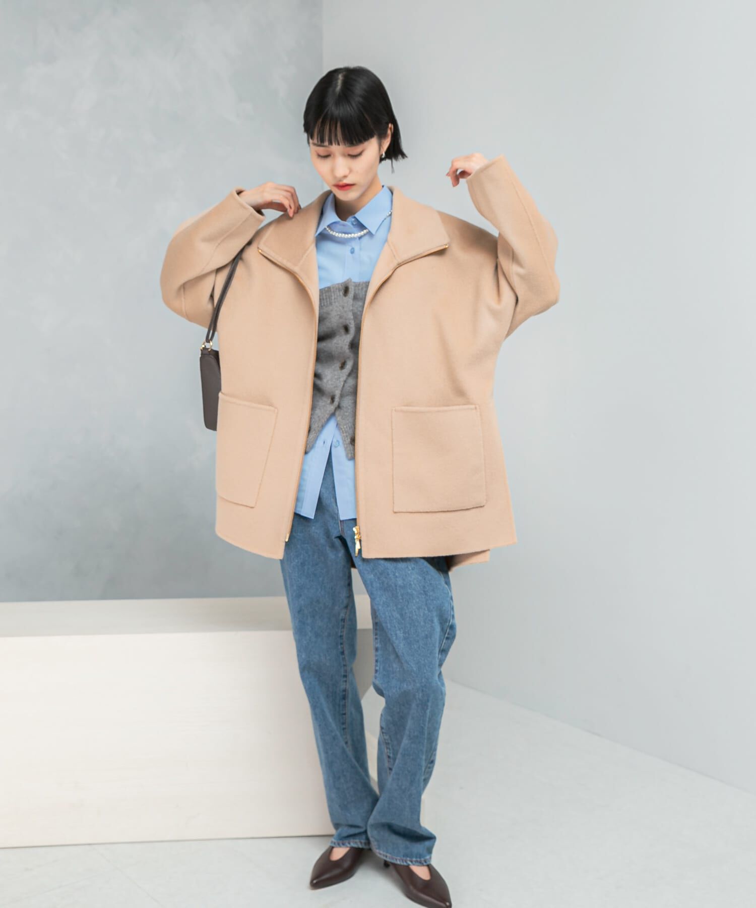 URBAN RESEARCH ROSSO「ダブルジップリバーコート」|ノーカラーコート|