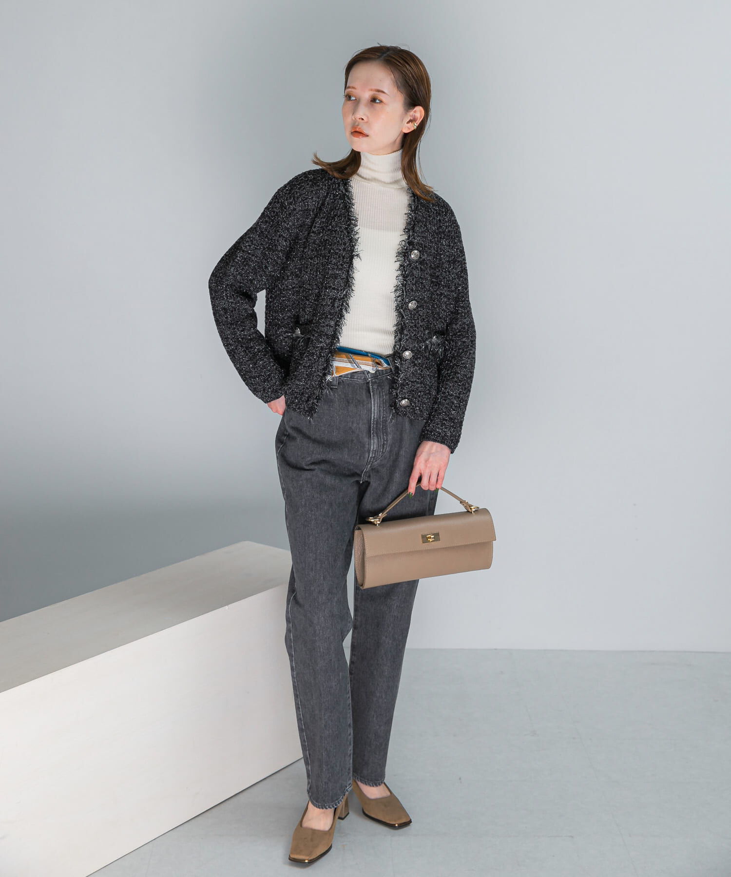 URBAN RESEARCH ROSSO「ツイードVネックカーディガン」|カーディガン|