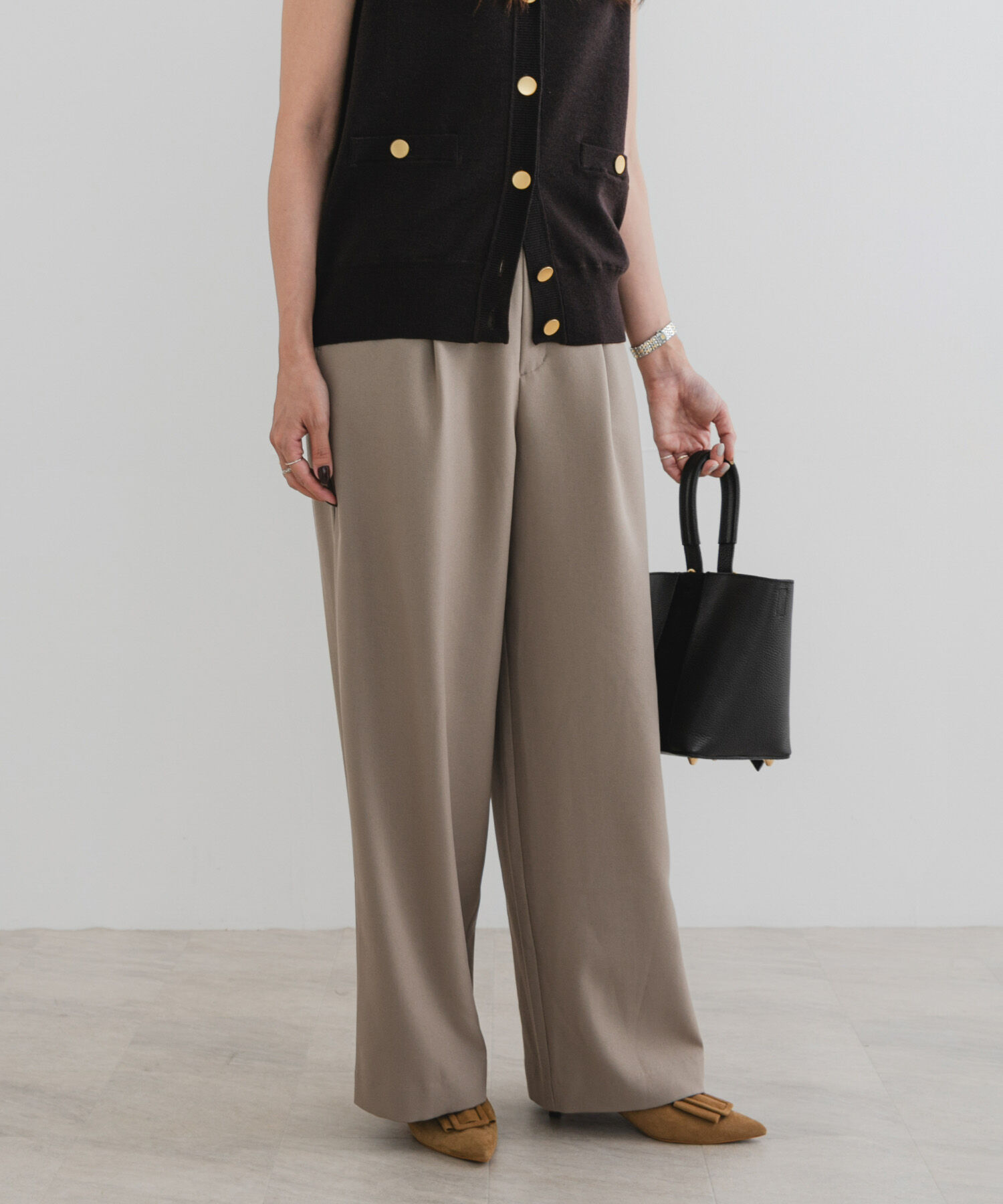 URBAN RESEARCH ROSSO「『UR TECH SMOOTHLUXE』F by ROSSO　タックワイドパンツ」|その他|