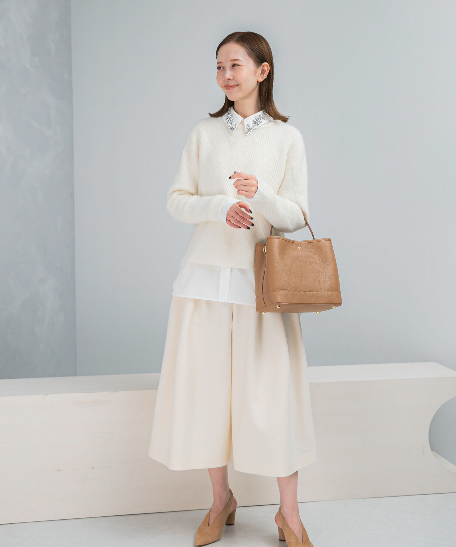 URBAN RESEARCH ROSSO「2WAYビジュー付オーバーシャツ」|シャツ・ブラウス|