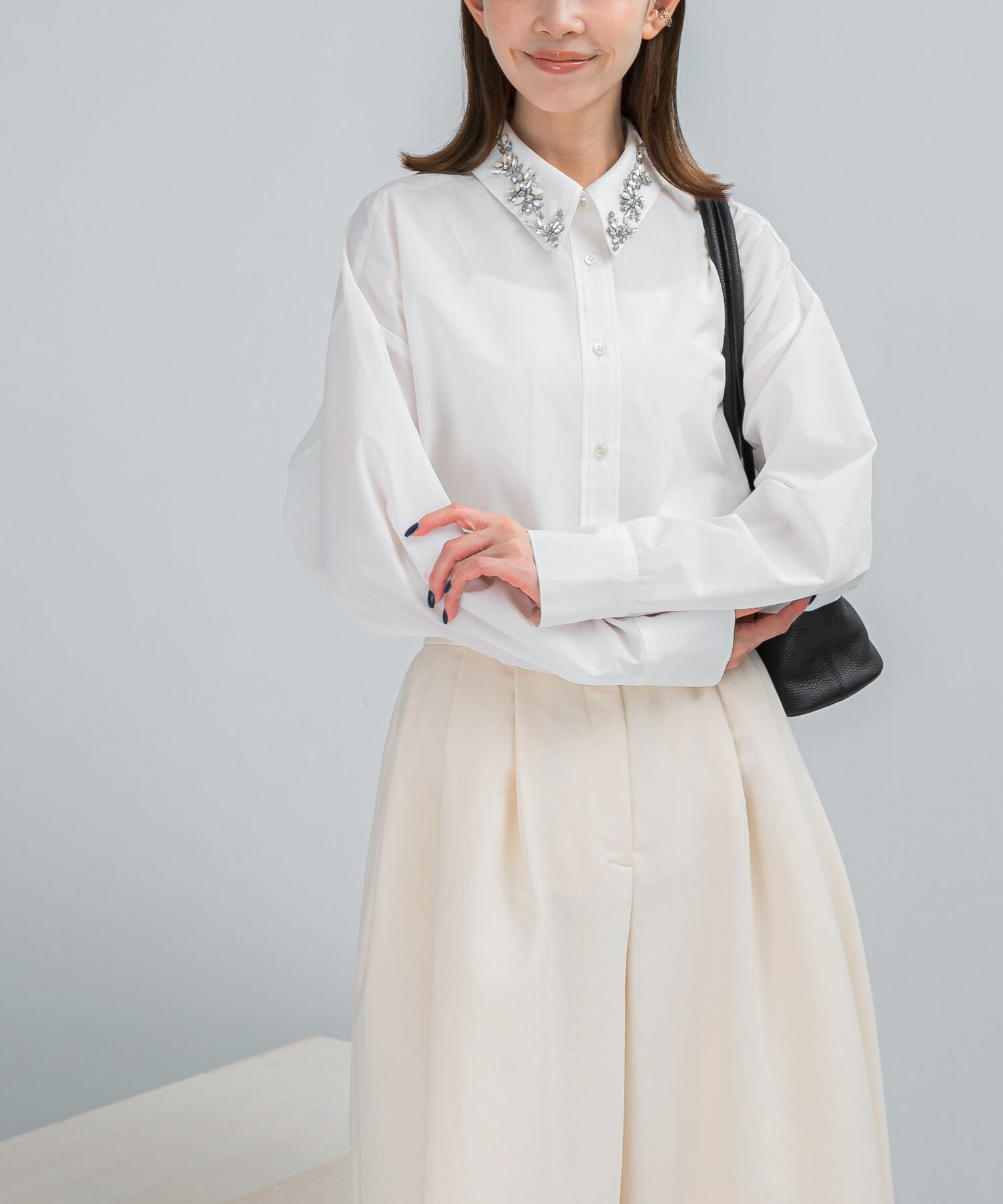 URBAN RESEARCH ROSSO「2WAYビジュー付オーバーシャツ」|シャツ・ブラウス|